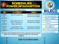 Scheduled Power Interruption in AREA 1 (Naval Area)