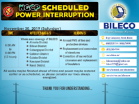 NGCP Scheduled Power Interruption (November 30, 2019)