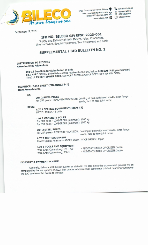 You are currently viewing SUPLEMENTAL/BID BULLETIN No.1