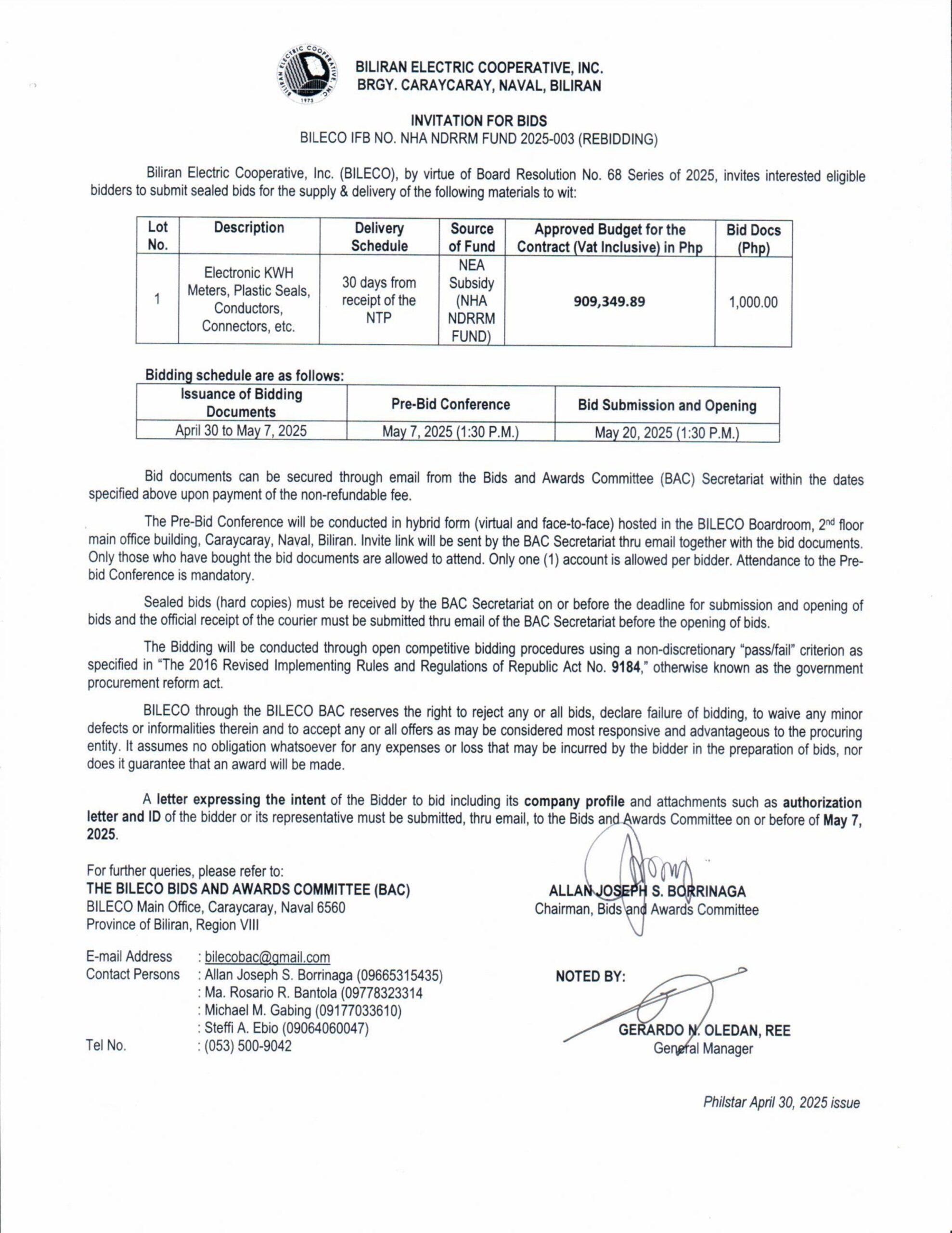 You are currently viewing INVITATION FOR BIDS