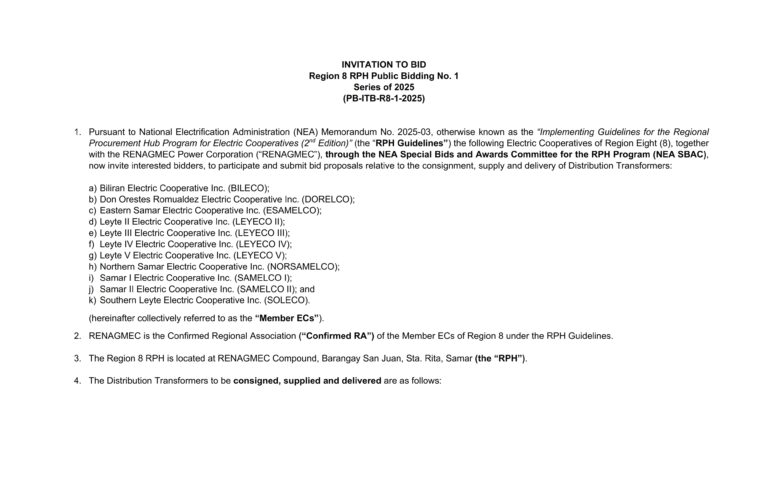 Read more about the article INVITATION TO BID