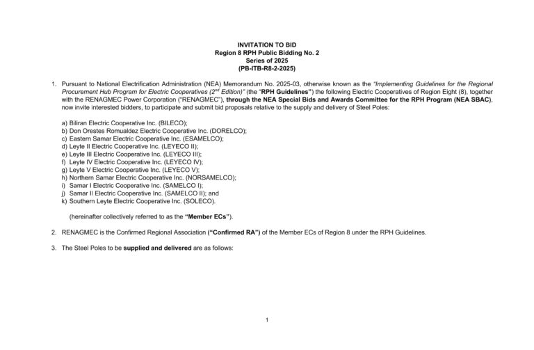 Read more about the article INVITATION TO BID