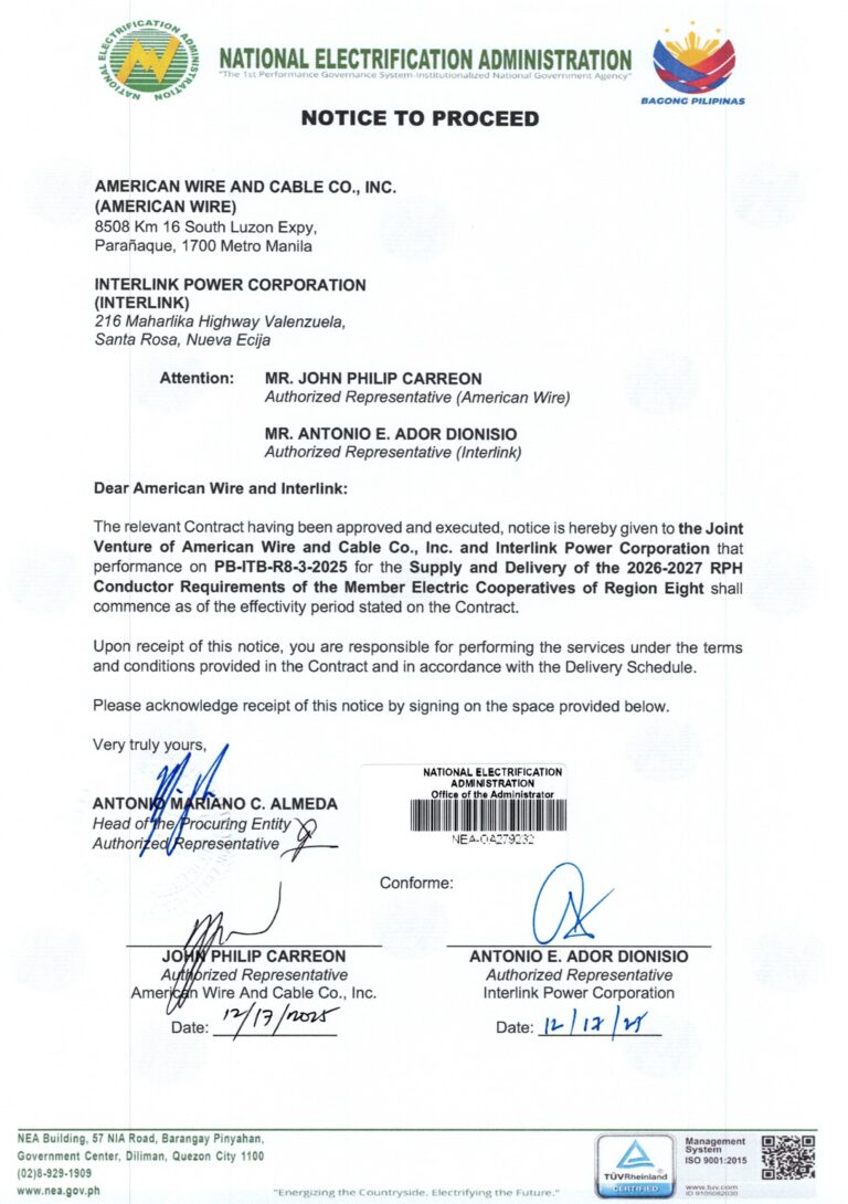 Read more about the article NOTICE TO PROCEED