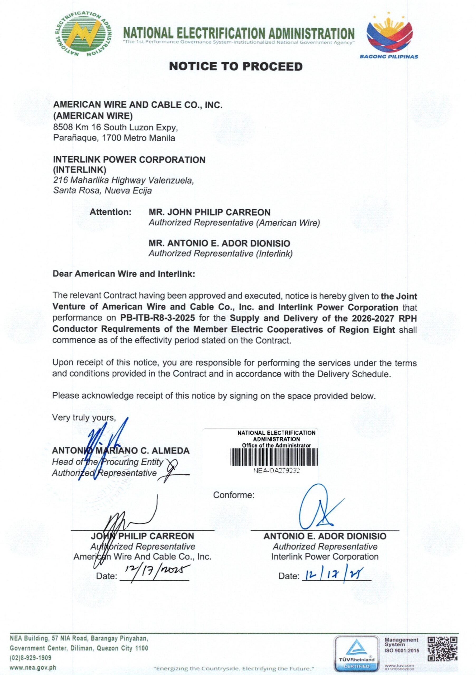 You are currently viewing NOTICE TO PROCEED