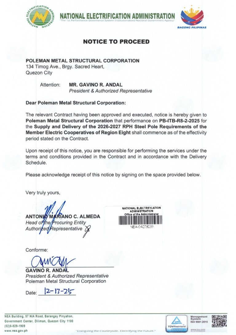 Read more about the article NOTICE TO PROCEED